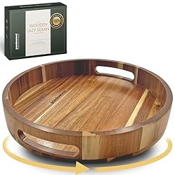 PANDAWOOD 12 Inch Lazy Susan Organizer 100% Acacia