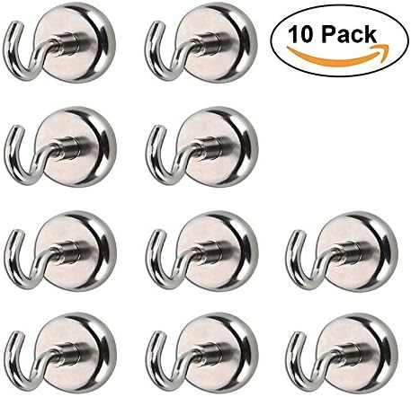 AUTIDEFY Magnetic Hooks, 48 lbs Heavy Duty Magnet Hooks,(12Pack) Dia. 25mm Neodymium Magnets for Cruise Cabins Refrigerator Hanging Key Holder Indoor/Outdoor Organization