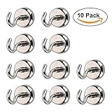 AUTIDEFY Magnetic Hooks, 48 lbs Heavy Duty Magnet Hooks,(12Pack) Dia. 25mm Neodymium Magnets for Cruise Cabins Refrigerator Hanging Key Holder Indoor/Outdoor Organization