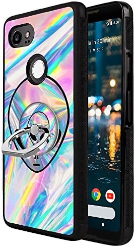 Google Pixel 2 XL phone case with Ring stand Colorful Alien, YC Hongda Series - Ultra Slim Luxury Case Cover With 360 Rotating Ring Grip/Stand Holder/Kickstand For Google Pixel 2 XL, black