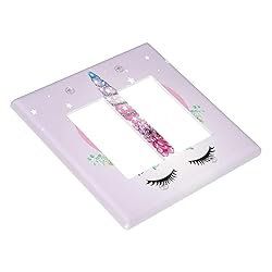 Pink Unicorn Floral Flower Light Switch Plate Cover