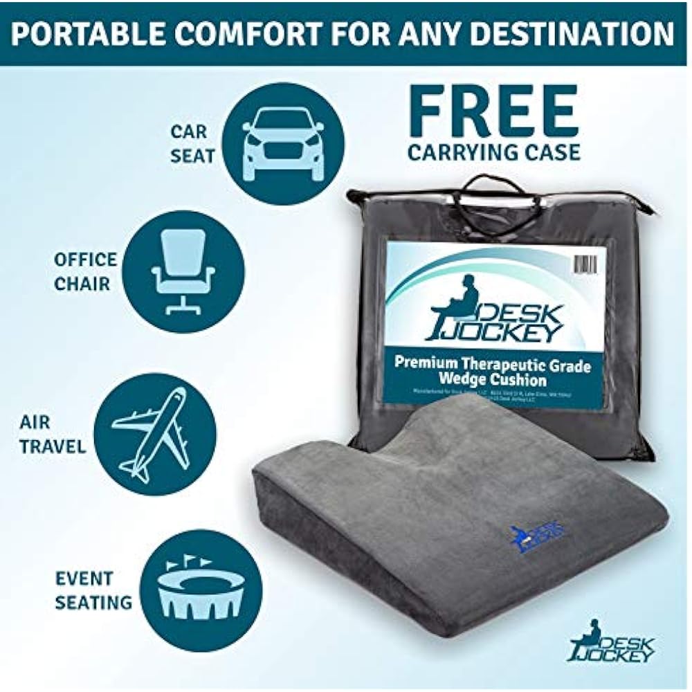 Car Seat Memory Foam Wedge Tailbone Cushion Elevate Height And