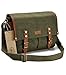 Canvas Camera Bag ZLYC Leather Trim Camera Case Vintage DSLR Shoulder Messenger Purse for Women & Men