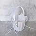 ATAILOVE 2 Pcs Flower Girl Basket Set- Cute Cherish Wedding Flower Baskets - White