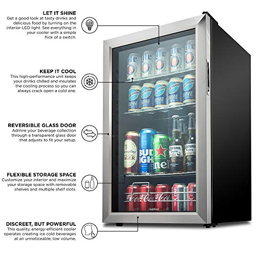 Ivation 126 Can Beverage Refrigerator Freestanding Ultra Cool Mini