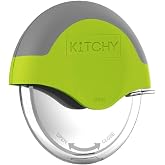 Kitchy Pizza Cutter Wheel with Big Sharp Blade and Cover, Multi Purpose Slicer with Comfort Grip for One Cut Slices | Protective Guard for Storage | Easy to Use and Clean | Dishwasher Safe