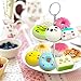 BUDI 20 Pcs Kawaii Squishies Slow Rising Jumbo/Medium/Mini Random Cake Bread Panda Bun with Phone Straps Kids Pretend Play Squishies Charms (Squishies 20Pc)