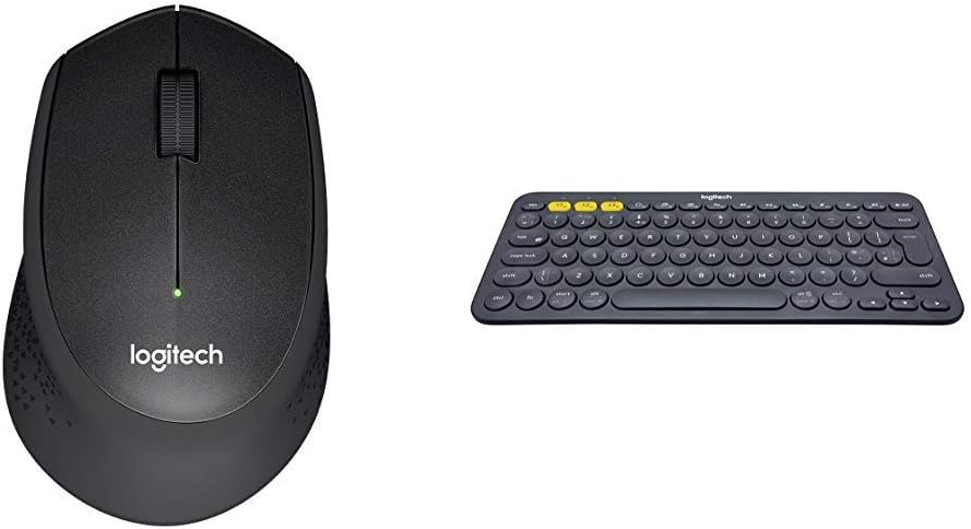 Logitech M330 Silent Plus Wireless Mouse Black With K380 Multi Device Bluetooth Keyboard Black Amazon Co Uk Computers Accessories