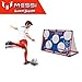 Messi Training System Large Soccer Goal Net and Ball 3 Piece Set - 2 in 1 Foldable Target Practice Soccer Training Equipment for Kids - Includes Size 2 Soccer Ball + Air Pump - Foot Volley Goal
