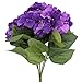 Luyue 5 Big Heads Artificial Silk Hydrangea Bouquet Fake Flowers Arrangement Home Wedding decor (Dark Purple)