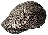 MINAKOLIFE Mens Vintage Style 'Shelby' Cloth Cap Hat Twill Cabbie Hat Gatsby IVY Cap Irish Hunting newsboy Stretch (58-59cm, Brown)