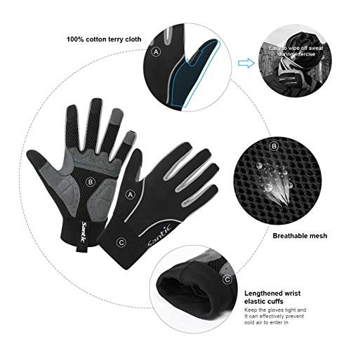 image for Santic Cycling Gloves - Motorcycle/Mountain Bike - Full-Finger Workout