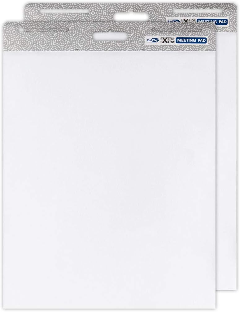 Redi-Tag Extra Xtra Easel Meeting Pad, Sticky Wall Pad/Easel Pad, Hang Vertical or Horizontal, White, 25" x 30", 30 Sheets/Pad, 2-Pack (10063) : Office Products
