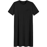 Latuza Men's Cotton Nightshirt Short Sleeves Sleep Shirt Nightgown