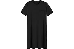 Latuza Men's Cotton Nightshirt Short Sleeves Sleep Shirt Nightgown