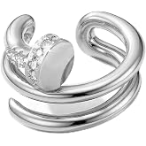Miouzimeo Cubic Zirconia Nail Ear Cuff Non-Piercing Cartilage Earrings | 14K Gold Plated No-Pierce Helix Cuff, Edgy &amp; Minimalist Fashion, Jewelry Gift, Single Ear Cuff (Not a Pair)
