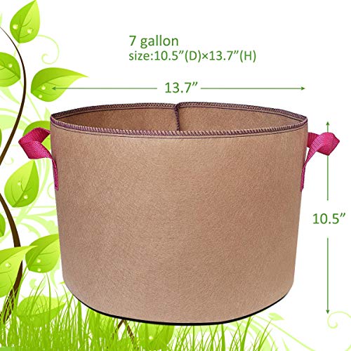 BoHoFarm 7 Gallon 8 Pack Tan Grow Bags