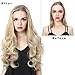 SARLA Black U Part Half Wig for Women Clip in 26 Inch Long Curly Synthetic Hairpiece Thick Full Head Heat Friendly Fiber
