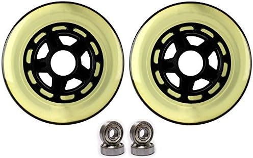 TGM Skateboards Plastic Hub Scooter Wheels Black/Clear 5 Spoke Hub 100mm 2-Pack with Bearings