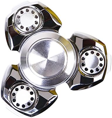 Fidget Spinner hand spinner desktop toy, Space Ship Design - Diamond Cutting Craftwork - 8 Minutes Super Long Spinning Time Finger Top EDC Toy, Silver White Finger Fidget Toy