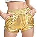 Perfashion Women's Metallic Shiny Shorts Sparkly Hot Yoga Outfit