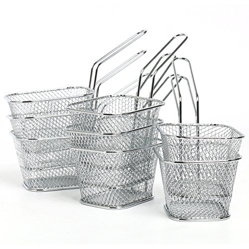 Yaekoo 8Pcs Mini Mesh Wire French Fry Chips Baskets Net Strainer Kitchen Cooking Tools - Thumbnail 2