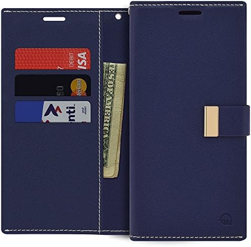 Galaxy S8 Plus Wallet Case [Slim Fit] PU Leather Flip [Folio Style] Protective Cover with [Card Holders & Magnetic Closure] Kickstand & Shockproof for Samsung Galaxy S8 Plus - Navy