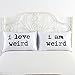 DasyFly I Love Weird and I am Weird Couple Pillowcases Set,Romantic Couples Gift Idea, Christmas Valentines Day Engagement Wedding for Couple