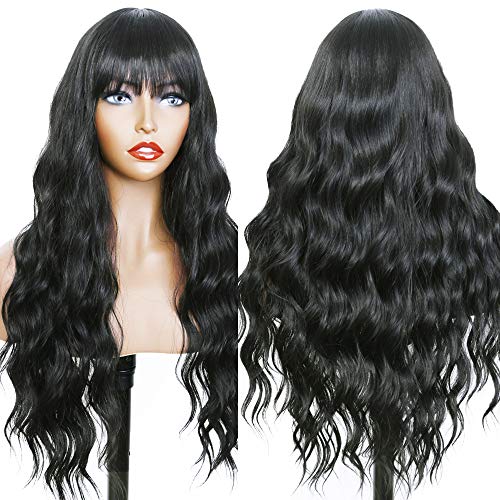 Fugady-Hair-Long-Wavy-Black-Wigs-With-Side-Bangs-Synthetic-Body-Wave-Fiber-Wig-Natural-Curly-Heat-Resistant-Full-Machine-Made-Wig-For-Black-Women-Daily-Cosplay-Party-24-Inches