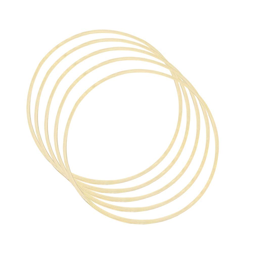 HooAMI 5 Pack 12inch/30cm Wreath Rings Wooden Bamboo Floral Hoop Wreath Macrame Craft Hoop Rings for DIY Wedding Wreath Decor, Dream Catcher and Wall Hanging Crafts