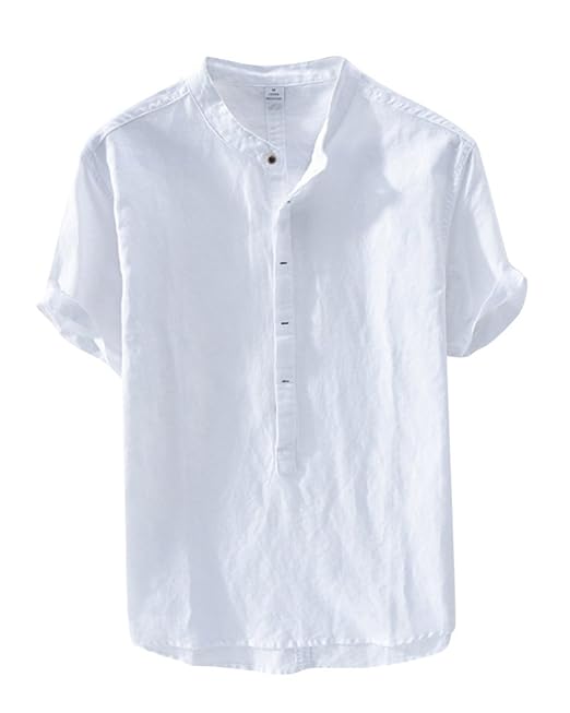 camisa de manga corta y sin cuello