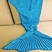 YING LAN Mermaid Tail Crochet Blanket Sofa Quilt for Adult Living Room, All Seasons Soft Sleeping Bags(63