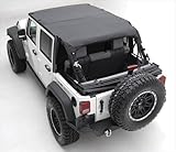 Smittybilt Extended Top Combo For Jeep JK Wrangler Unlimited 2010-15 - Includes Black Diamond Extended Top and Windshield Channel