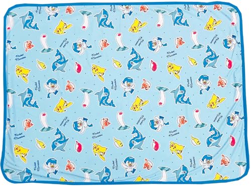 MORIPiLO ポケモン タオルケット 夏用 膝掛け (ピカチュウ クールブランケット) グッズ 可愛い ひんやり 冷感 70x100cm ブルー pokemon シャリタツ ウミディグダ ナミイルカ キャラクター まくらのモリシタ