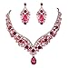 EVER FAITH Austrian Crystal Elegant V-Shaped Teardrop Necklace Earrings Set
