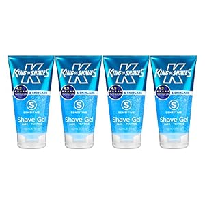 King of Shaves Sensitive Shaving Gel for Men – 150ml Quad Pack – Soon Changing to A New and Improved Aluminium Bottle…