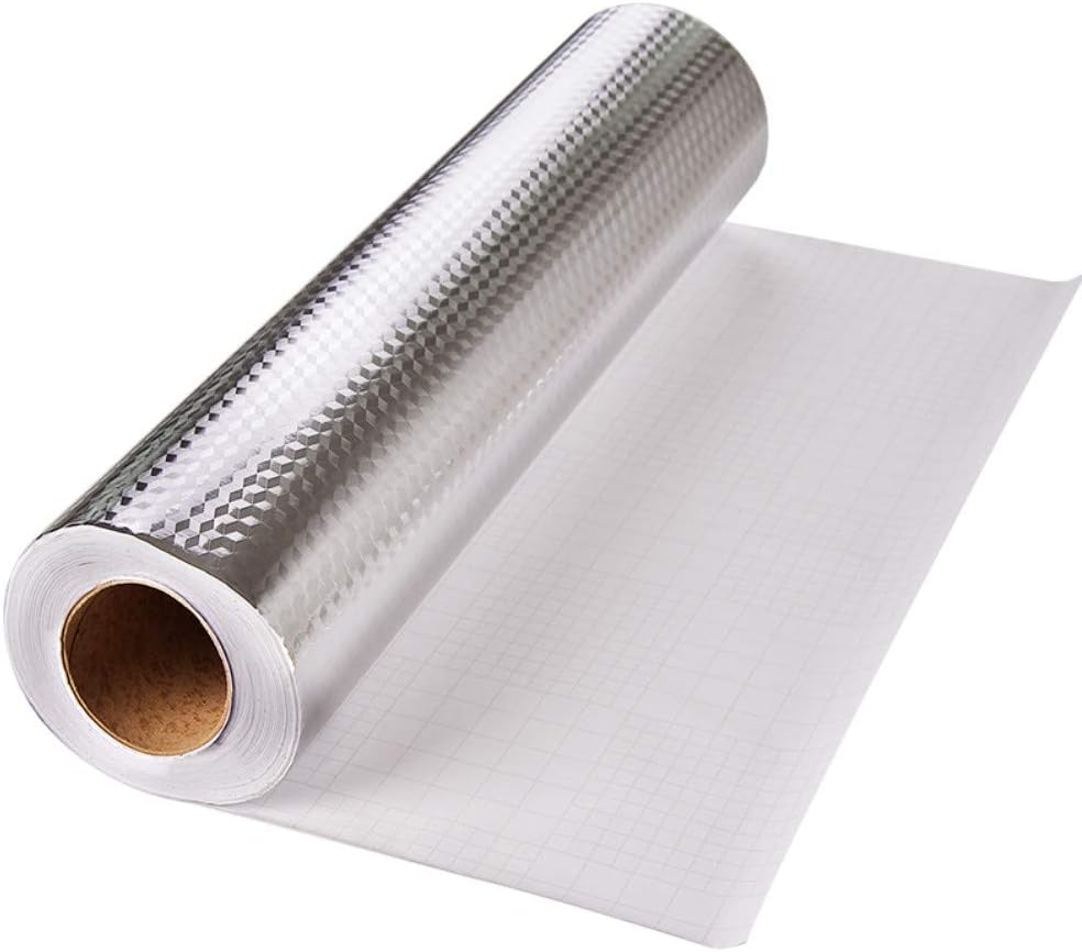 Kitchen Backsplash Self-Adhesive Aluminum Foil Texture Oil and Dust Resistant Removable High Temperature Resistant DIY Wallpaper Kitchen Stickers