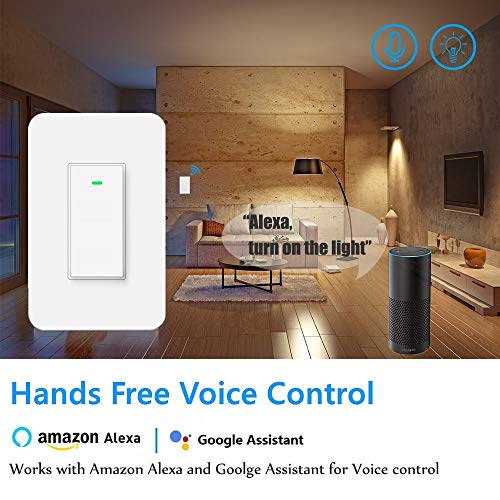 3 Way Smart Wi-Fi Light Switch, Individual 3 Way Switch(only one needed),Compatible with Alexa Google Assistant & IFTTT,Remote Control, Timing Function No Hub Required(1-Pack)