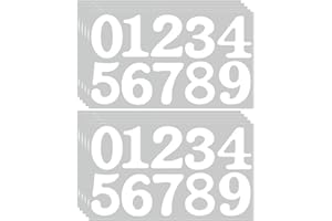 Jiepuxiter 10 Sheets Mailbox Number Stickers for Outside,Self-Adhesive Mailbox Number Decals Waterproof Vinyl Number Stickers for Mailbox Signs Window Door Trucks House Address Number (White,2 inch)