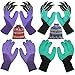 TKK 4 Pairs Garden Gloves With Fingertips Claws,Best Gift For Gardener,2 Pairs Working Gloves With Double Claws,2 Pairs without Claws,For Digging and Planting,Breathable. (purple and light green)