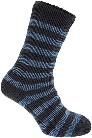 Redtag Mens Striped Extreme Thermal Socks (2.45 Tog) (US 7-12) (Navy/Blue)