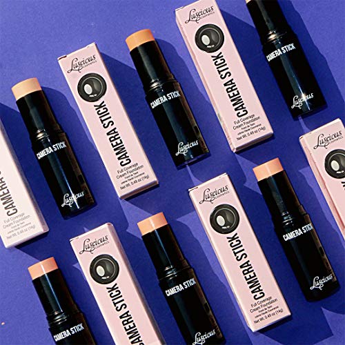 Camera Stick Foundation by Luscious Cosmetics | Full Coverage Cream Foundation | Super blendable & Hydrating Formula | Cruelty-Free and Vegan Makeup (2 Warm Beige)