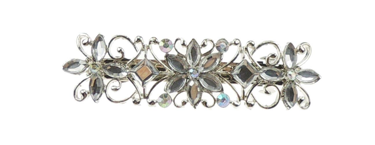 Ladies 10cm Sparkly Evening Crystal Hair Barrette Clip