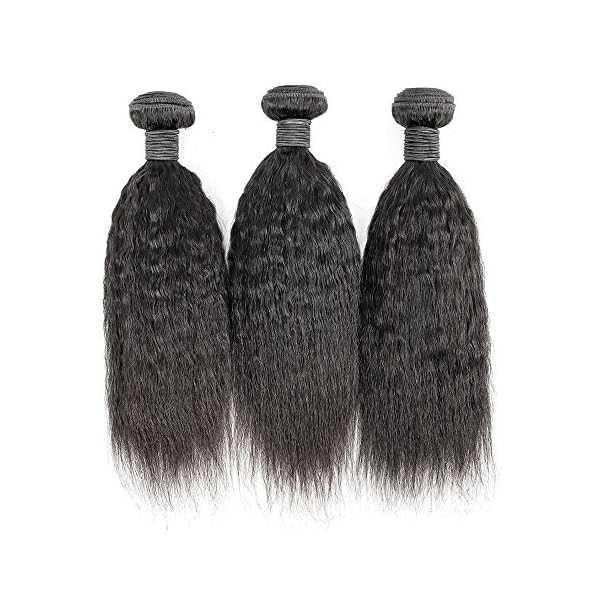Brazilian Virgin Kinky Straight Human Hair 3 Bundles with  display picture 3