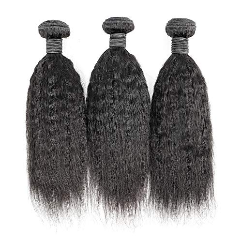 Brazilian-Virgin-Kinky-Straight-Human-Hair-3-Bundles-with-4x4-Lace-Closure-100-Virgin-Yaki-Human-Hair-Bundles-With-Closure-Free-Part-10-12-1410Inch