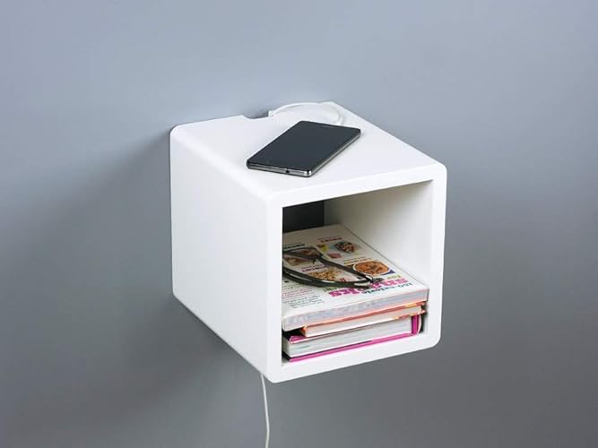 Mini Cubby Floating Nightstand, Small Wall Mount Side Table, Narrow