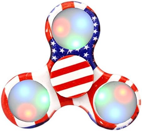 KCHKUI Tri-Spinner Fidget Hand Spinner Finger Toy Camouflage with LED Light, Stress Reducer Relieve Anxiety and Boredom Camo