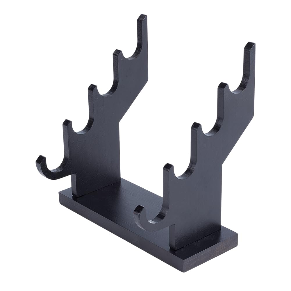 Photo 1 of OLYCRAFT 4 Tiers Black Wand Display Risers 4.7x2.4x6.2 Inch Wooden Wand Holder Wizard Wand Display Stand Wizard Wand Holder Magic Wand Display Holder for Wizard Wand Sword Collection Table Display
