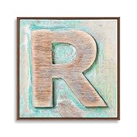 Framed Canvas Wall Art Alphabet Canvas Prints Home Artwork Decoration for Living Room,Bedroom - 16x16 inches