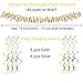 Aonor Gold Party Decorations - Sparkly Paper Fan Flowers Banner, Hanging Swirls, Paper Garland Bunting for Baby Shower Backdrop, Birthday Party Wall Decorations